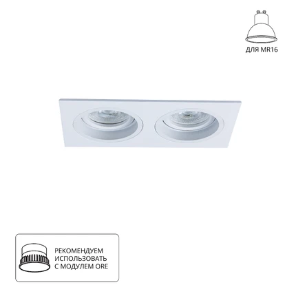 Точечный встраиваемый светильник ARTE LAMP TARF A2178PL-2WH